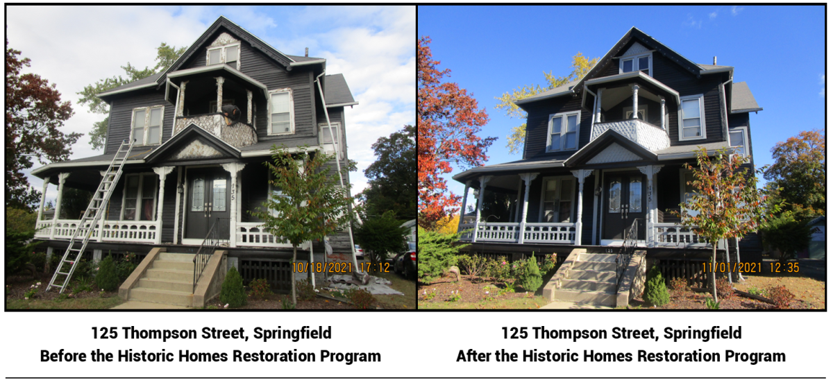 Springfield Historic Homes Program - 125 Thompson St Before and After