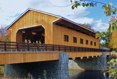 The historic Pepperell Covered Bridge